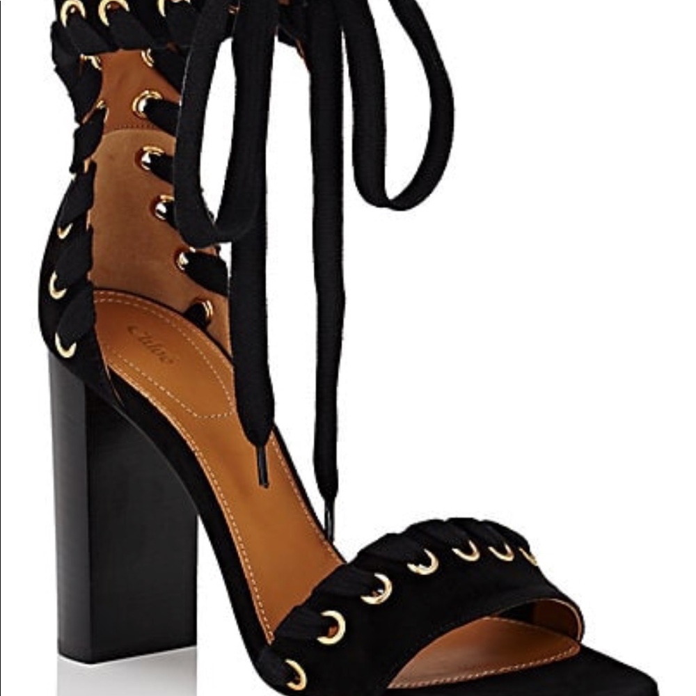 Chloe Miles Suede Ankle-Tie Sandals